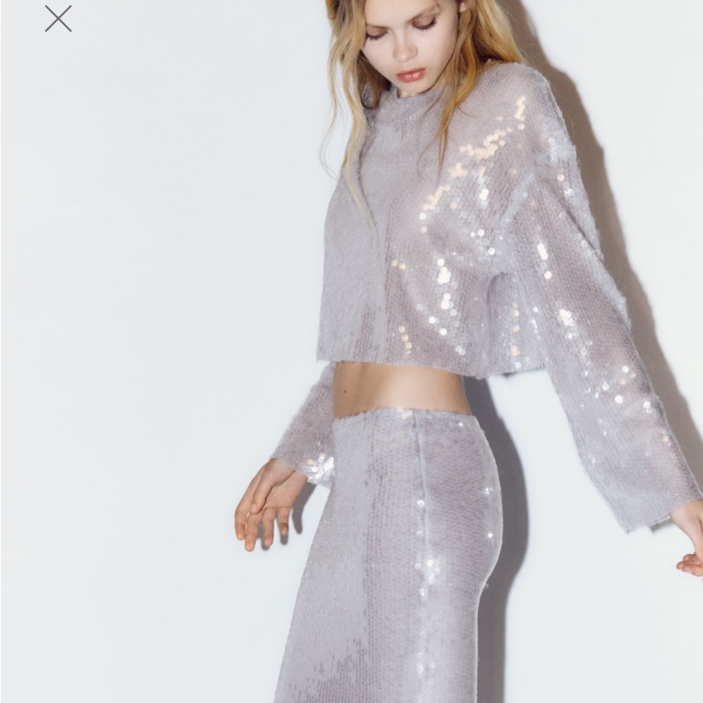 New with tags Zara Sequined top S